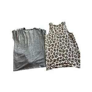 J Crew Size Small 2 Pc Shirt /tank Animal Print Tops
